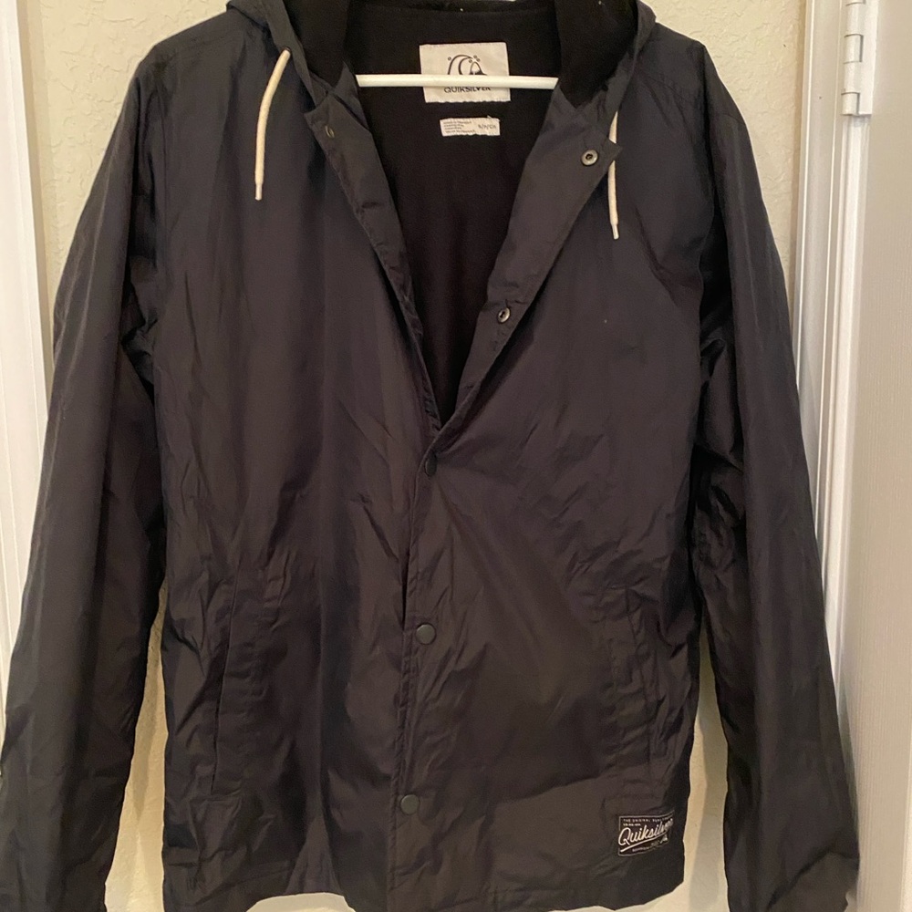 Quiksilver Black Hooded Windbreaker